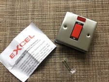 Decorative Cooker Switch 45A Satin Brushed Chrome kitchen isolator black Inserts