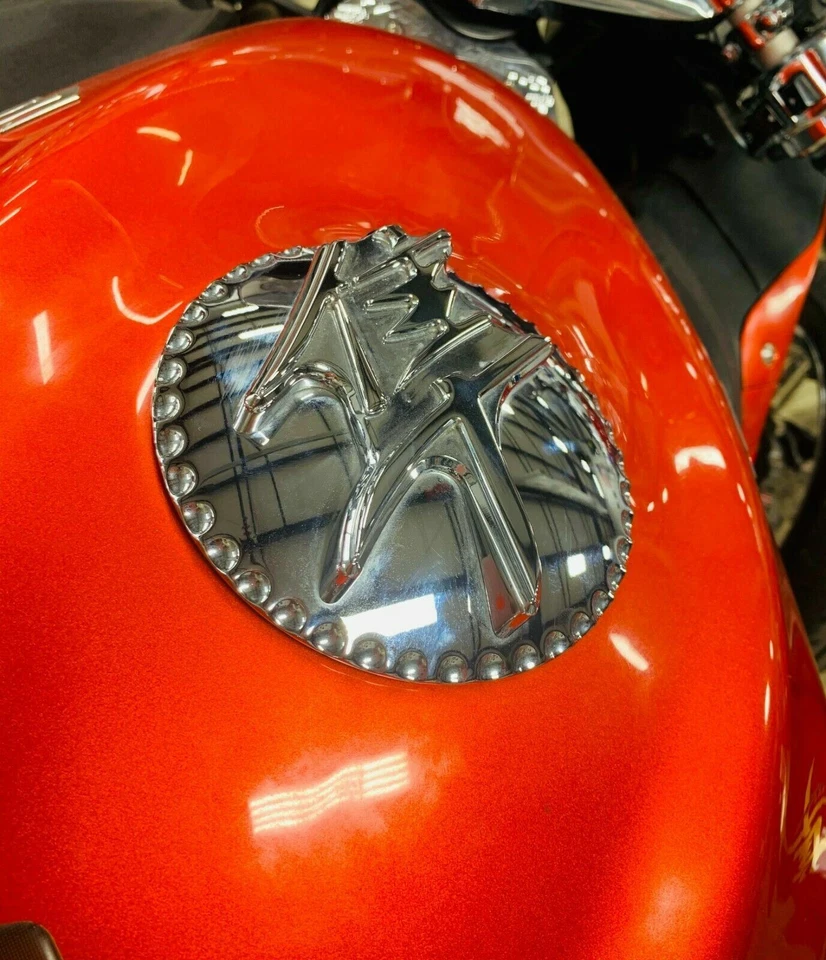 HAYABUSA CROMO 3D KANJI LOGO CORTE DIAMANTE TAPA GAS 1999-2007 SUZUKI HAYABUSA Foto 2 de 4