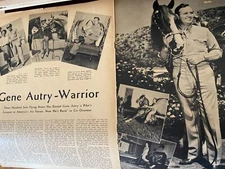 Gene Autry, Two Page Vintage Large Format Clipping, a