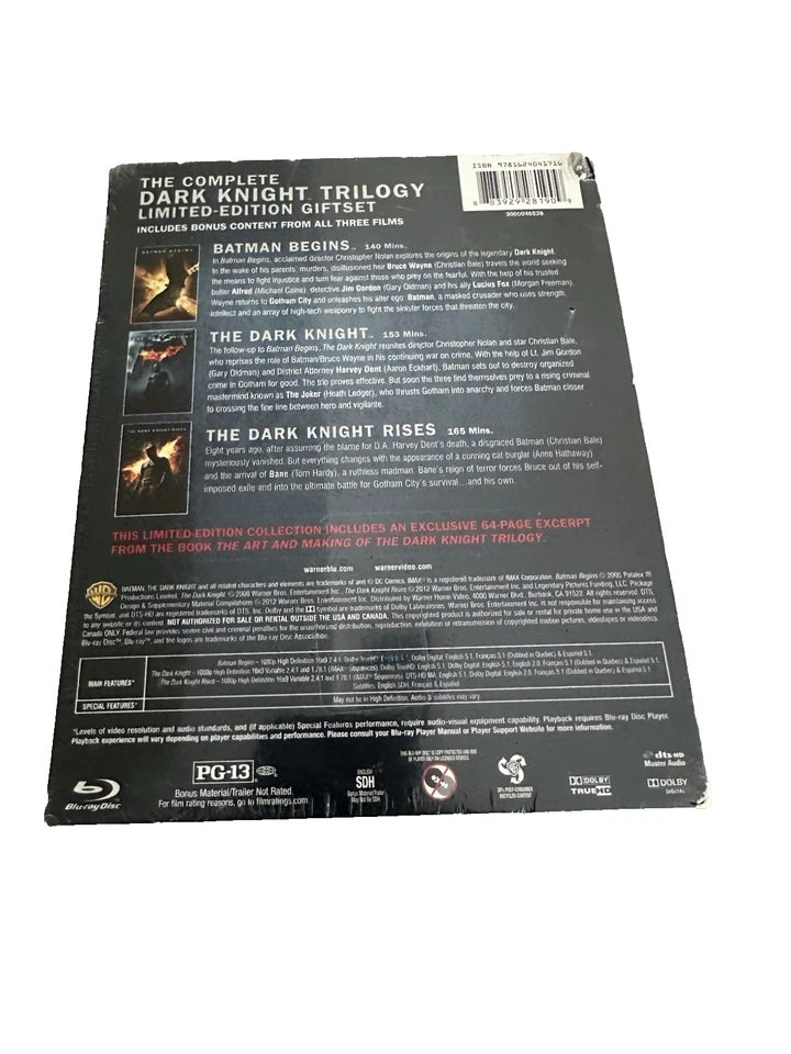 The Dark Knight Trilogy Batman Begins The Dark Knight The Dark Knight Rises New - Image 2 of 4