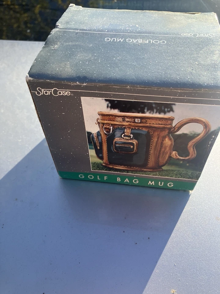 Vintage 1990 Star Case 3D Hand Painted Golf Bag Coffee Mug Holiday Gift New WT - Image 2 of 4