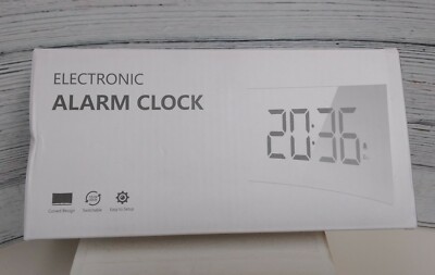 Electronic LED Alarm Clock  Digital Curved Design Black Size 147x40x90.5mm