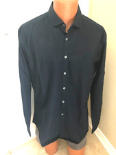 Royal St Martin VINTAGE Men's Shirt - NAVY -Embroidered Cutout Detail - Size: XL
