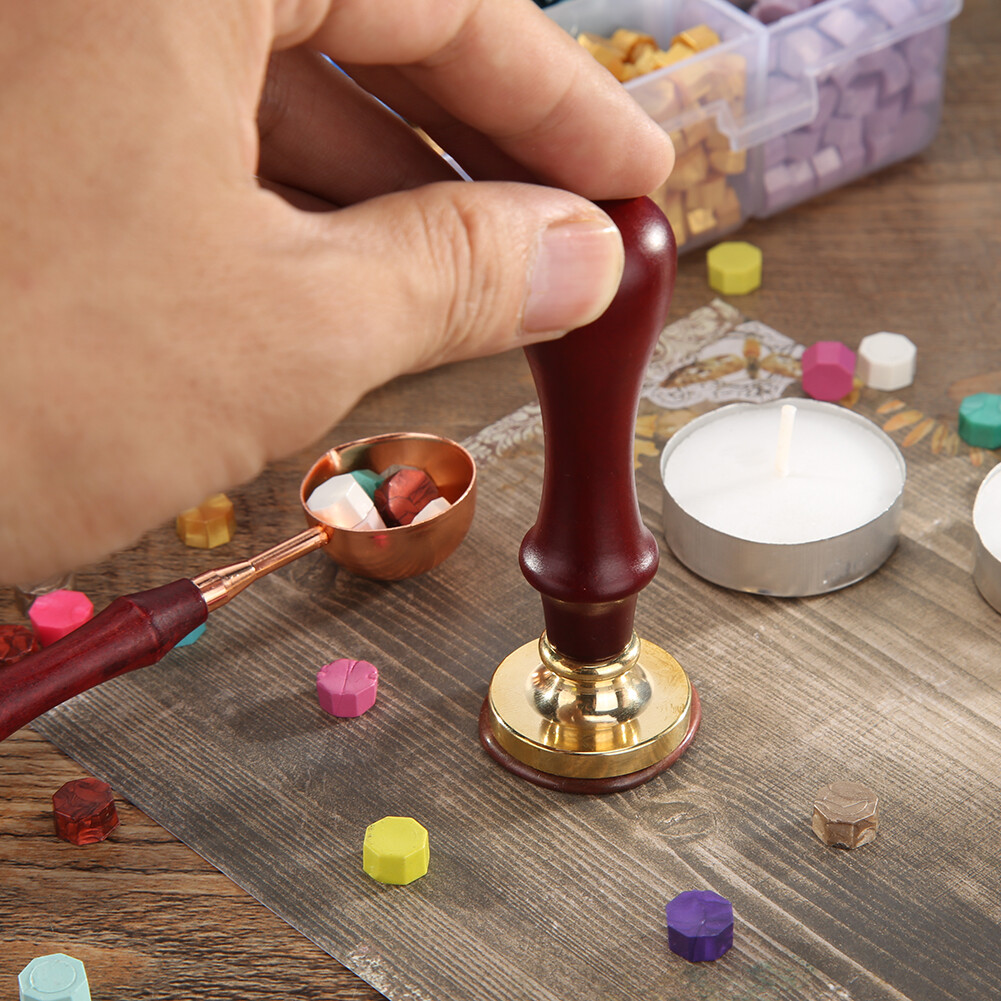 25mm Brass Wax Seal Stamp With Wood Handle - Perfect For Wedding Invitations & Letters