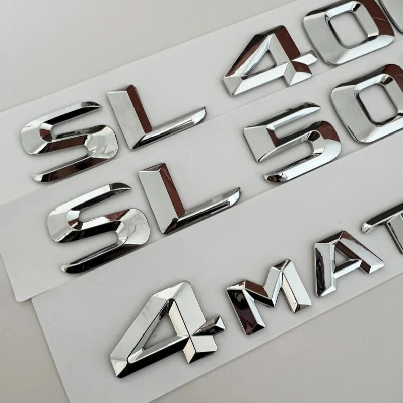 Calcomanías adhesivas emblema insignia ABS cromadas SL400 SL500 SL550 para Mercedes Benz Foto 2 de 4
