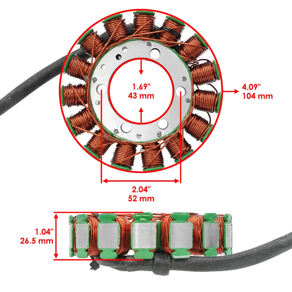 Generator Stator for Kawasaki Vulcan 900 VN900 VN900B VN900D VN900C 2006-2024 - Image 2 of 4