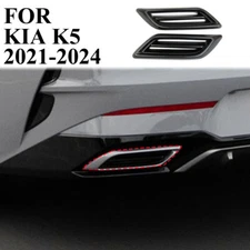 Carbon fiber style exterior rear exhaust pipe trim cover for KIA K5 2021-2024