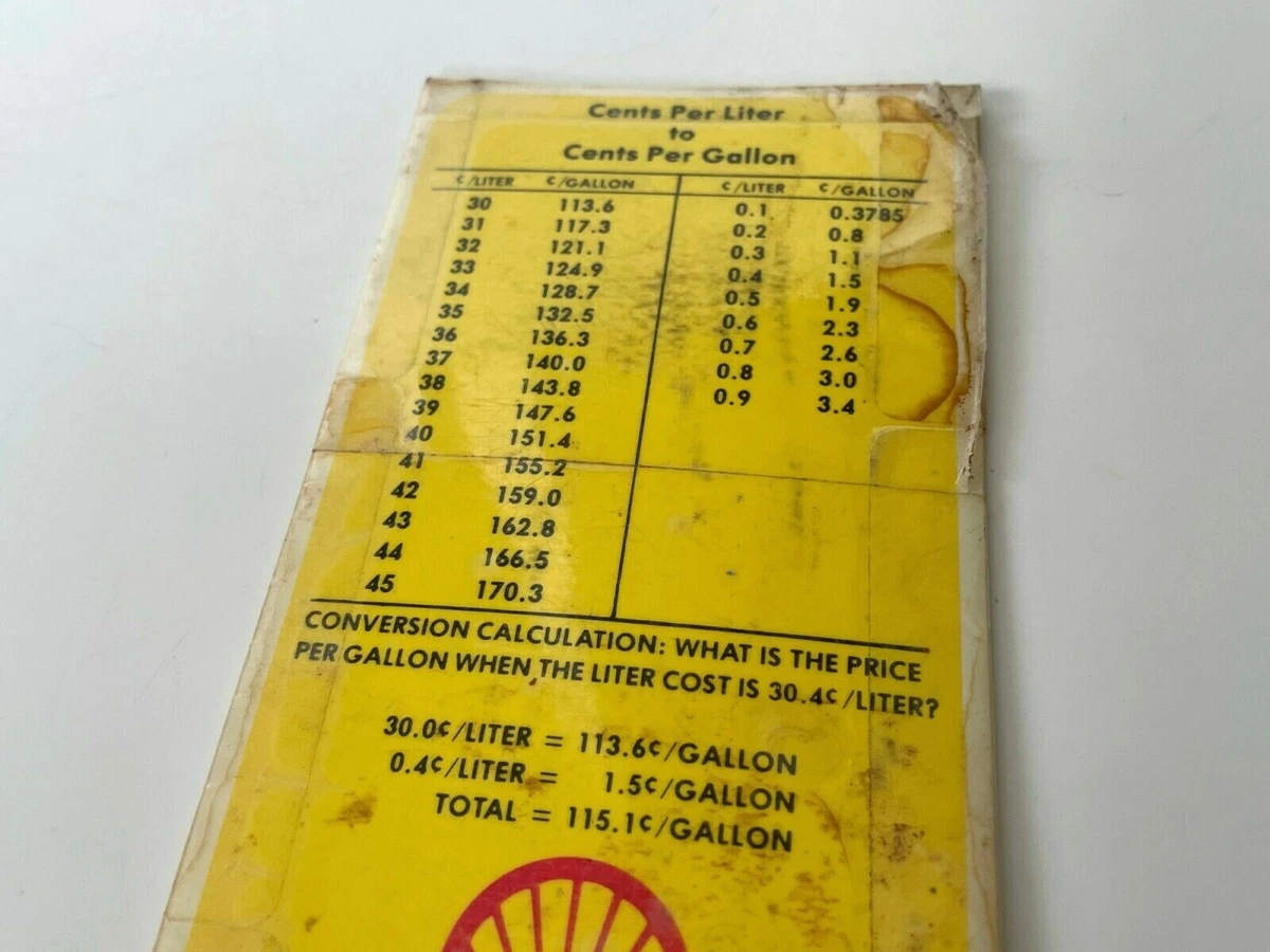 Gallon liter conversion clearance table