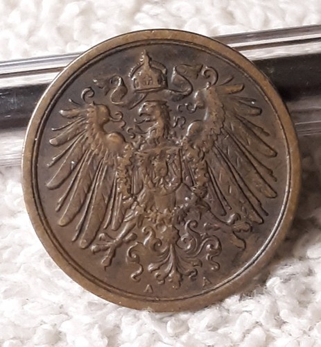1910 A ~ 2 Reichspfennig KM#16 ~ Germany ~ German Empire Circulated Coin - Picture 4 of 13