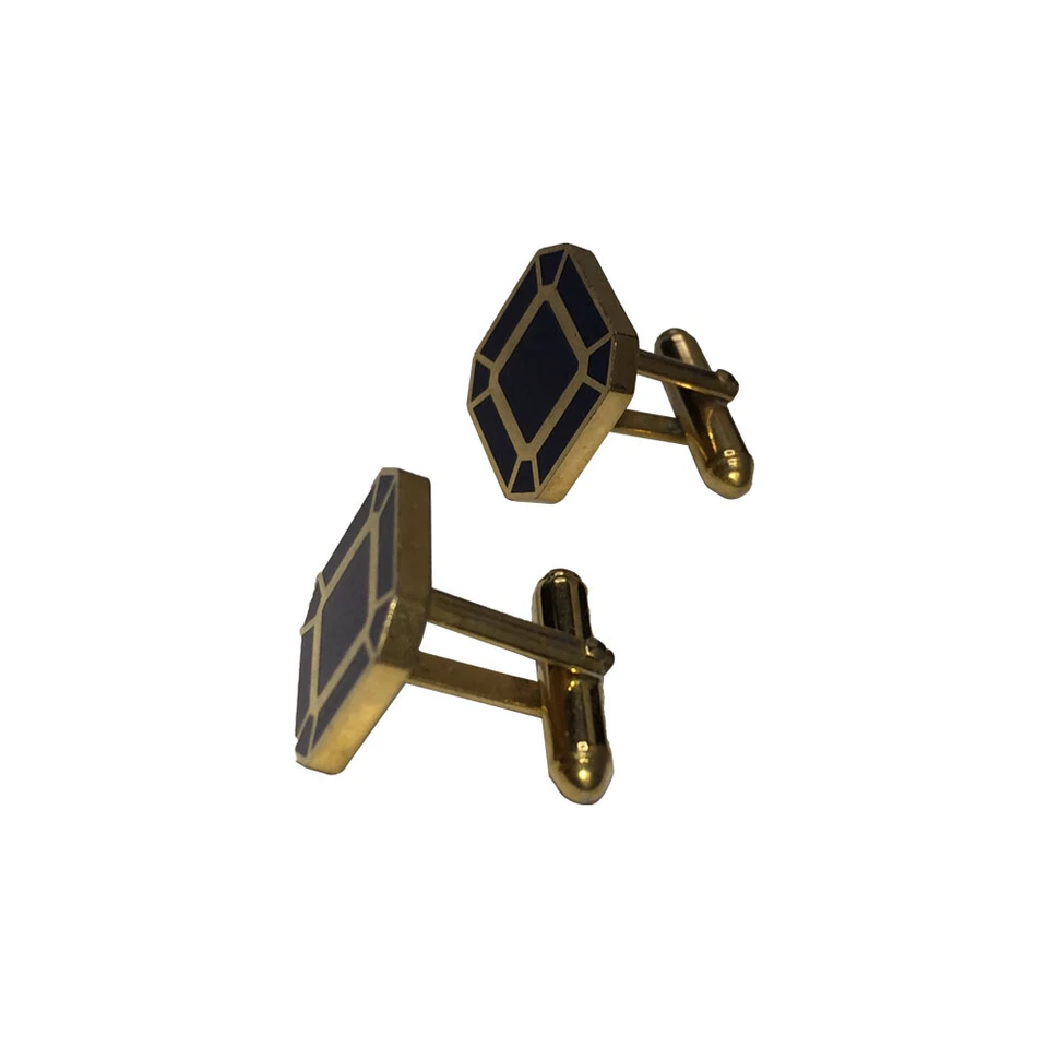 Gemelos retro Pierre Cardin esmalte dorado y negro Foto 4 de 4