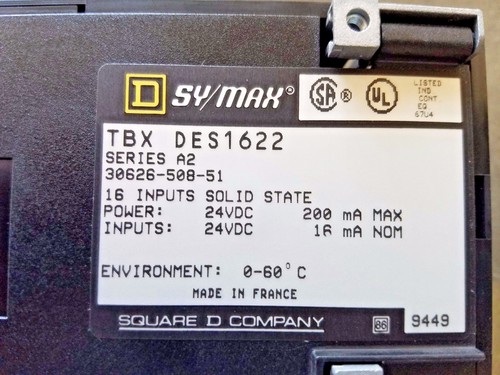 Square D SyMax TBXDES1622 Expansion Base I/O Module - Used - Picture 2 of 5