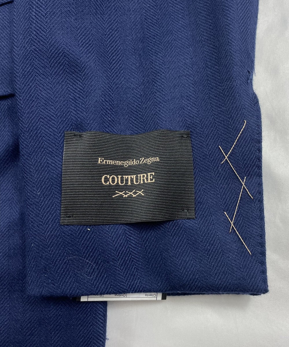 Zegna couture 46 ジャケット Ermenegildo Zegna Couture XXX Blue Cashmere Silk Size Mens