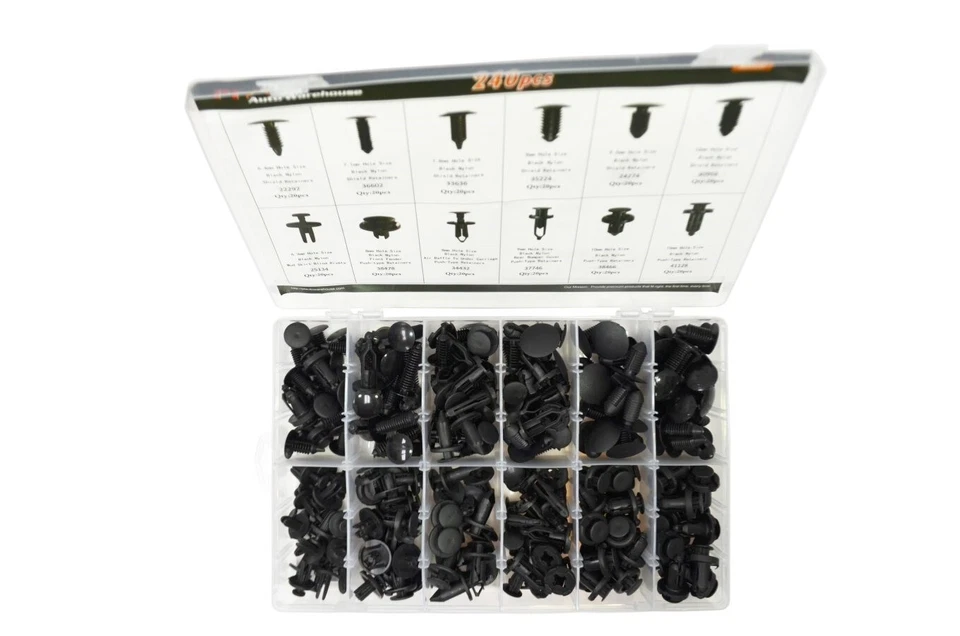 Bumper Fender Liner Push Type Retainer Clips Assortment Kit 240pcs Foto 2 de 4