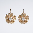 Orecchini donna pendenti fiore perle stile antico vintage anni 50 oro