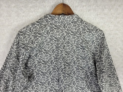 Vintage L.L. Bean Shirt Damen L schwarz Blumen faltenfrei Kragen Button Down Karriere - Bild 13 von 22