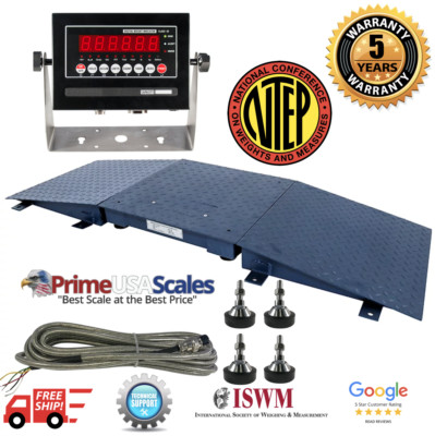 5 Year Warranty Prime NTEP Floor Scale + 2 Ramp 24 x24  (2'x2') 5000 lb x 1 lb 