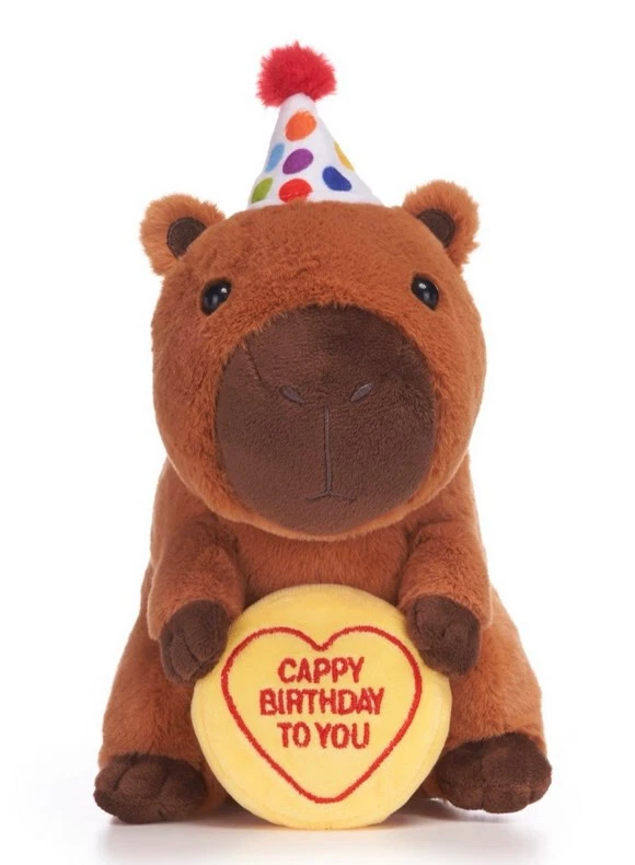 BRAND NEW 7" OFFICIAL SWIZZELS LOVE HEARTS CAPY BIRTHDAY SOFT PLUSH CAPYBARA TOY