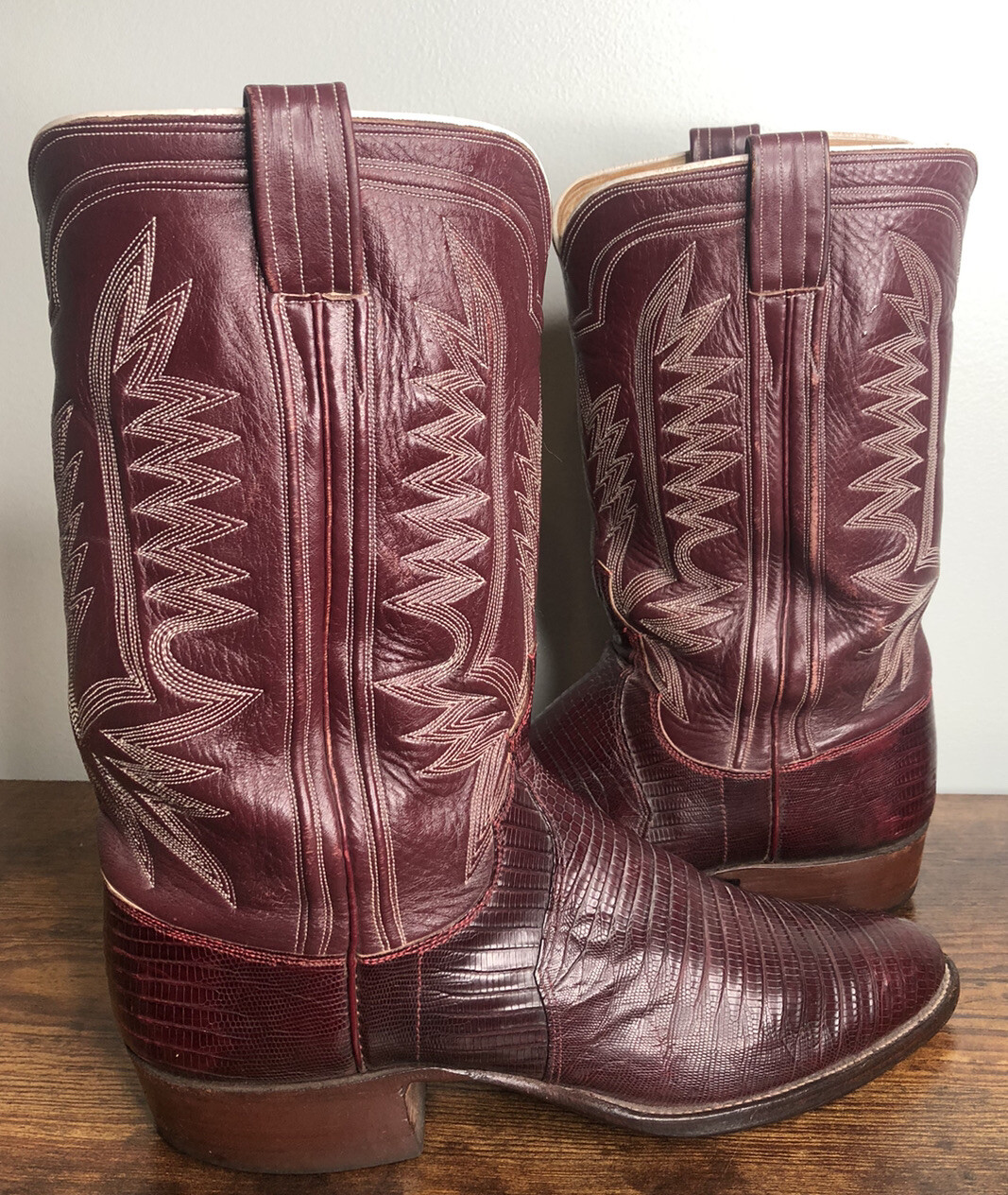 M L Leddy Mens Very Rare Vintage Cowboy Boots Size 12 X Rare Color Handmade Shopping Com