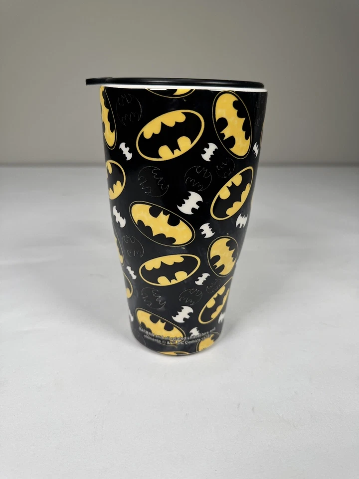 Batman Coffee Travel Mug Logo All Over Travel Mug Black DC Official - Image 2 of 4