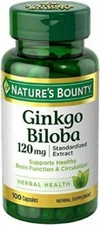Nature's Bounty Ginkgo Biloba 120mg/100 Capsules