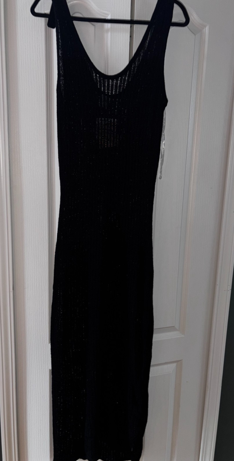 NWT: Shade & Shore loose knit tank swim cover-up maxi dress, black/size 16