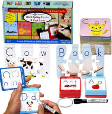 Spelling Word Puzzles Flashcards. 20 Double Sided Self Correcting Jigsaw 78