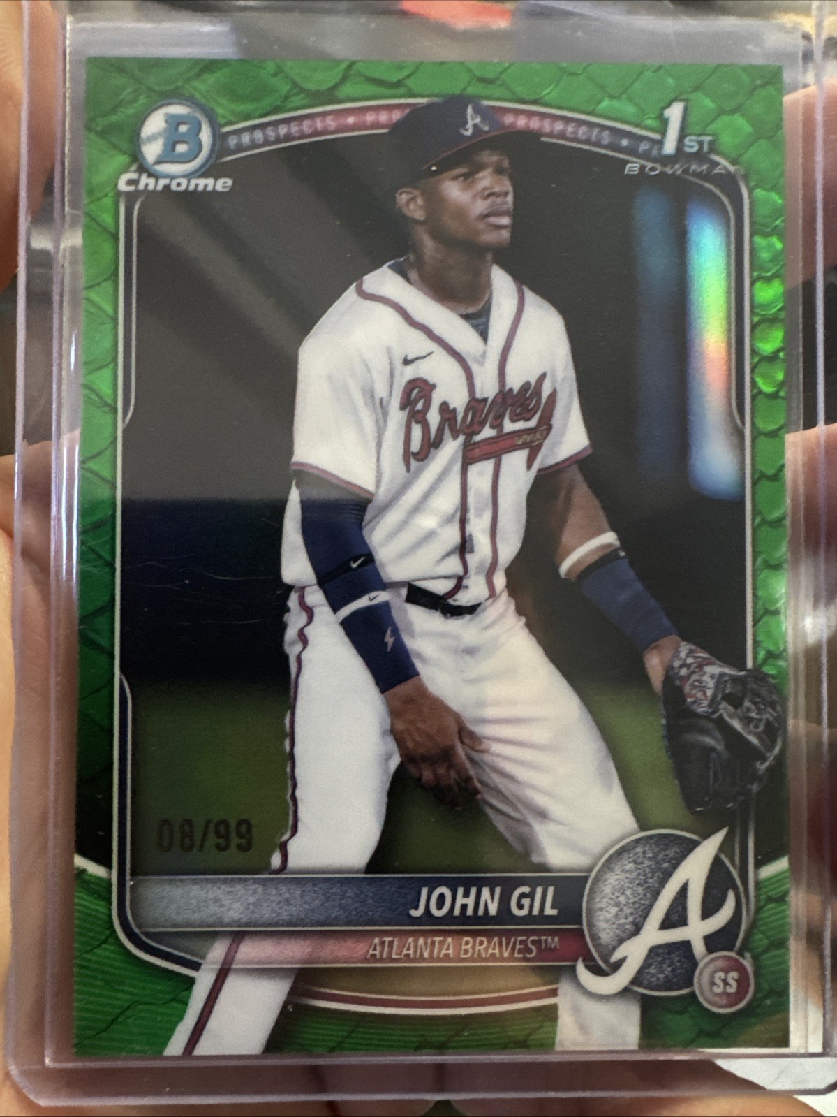 2025 Bowman Chrome John Gil #BCP-172 1st Bowman Green Reptilian /99
