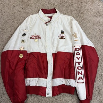 Vintage 80s Daytona 500 Winston Cup Series Nascar Racing Puffer Coat Jacket L