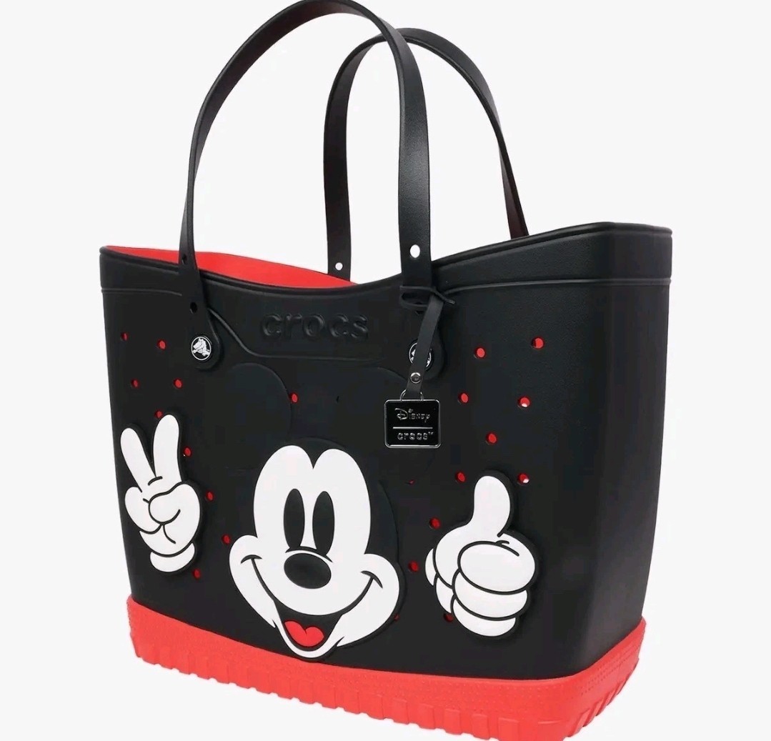 Disney Crocs Mickey Mouse Tote Bag Large Rubber Water Resistant