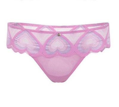 Victoria s Secret Adore Me Pink Sheer Heart Band Cheeky Panty Sz XL
