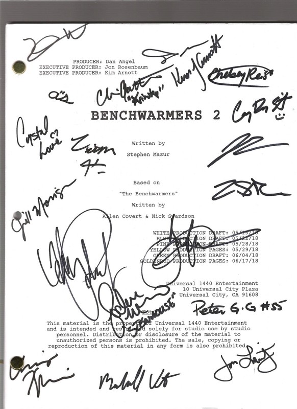 BENCHWARMERS 2 script AUTOGRAPHED by Jon Lovitz, Chris Klein, Nick Swardson, etc