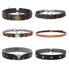 lyy-biuty 6Pcs Cowboy Hat Bands for Women Men Western Hat Band Cowboy Cowgirl...