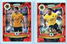 * RAYAN AIT NOURI + ADAMA TRAORE * 2021-22 PRIZM RED REFRACTOR CRACKED ICE