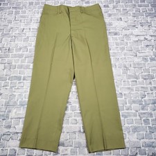 Vtg Boy Scouts Of America Pants 32x26 Green Official Uniform Pleated