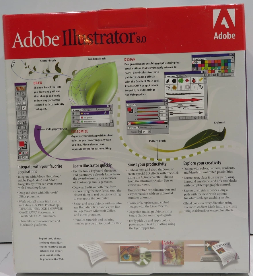 Adobe Illustrator 8.0 Windows Version with Disks, Serial Number, Manual RARE - Image 4 of 4