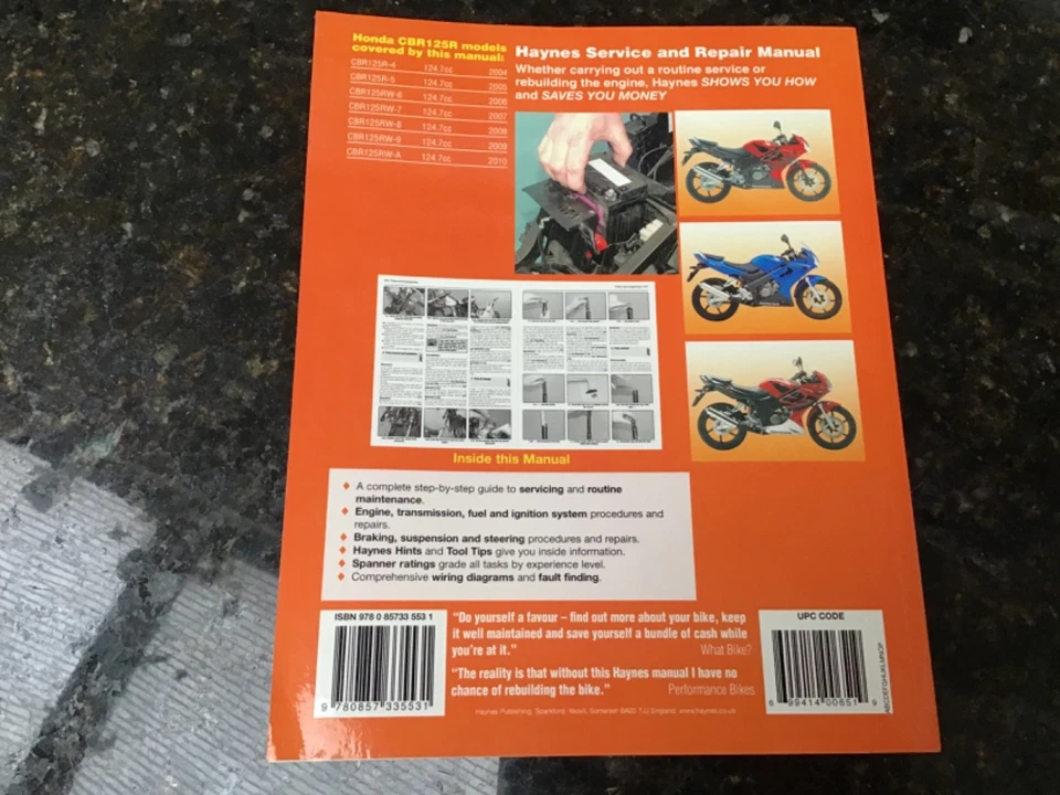 HONDA CBR125R 2004 to 2010  SERVICE REPAIR MANUAL BY HAYNES - Image 3 of 3