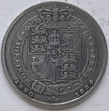 1824 George IV Sixpence Coin 9.25 Silver Extremely Fine Grade