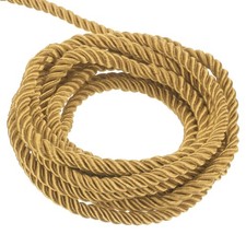 Twisted Cord Trim, 5 Yard 3mm 3-Ply Twine Braided Rope Thread,Dark Gold