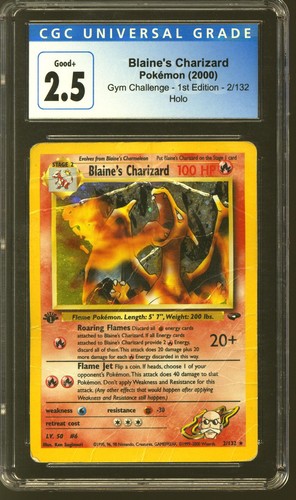 Blaine's Charizard (1st Edition) graded CGC 2.5 for sale on eBay