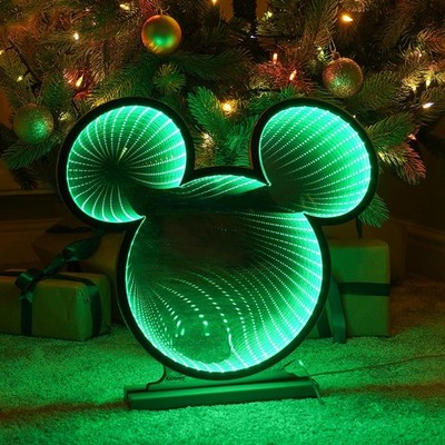  Disney Mickey Mouse Ohren 3D Infinity Licht 40Cm LED Weihnachtsdekoration Grün
