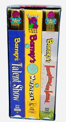 Barney & Friends Holiday 3 Tape Box Set VHS 1998 Talent Show Manners Imagination - 第 2/13 張圖片