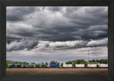 Southbound CSX Train at Slaughters, gerahmtes Wandbild Poster Leinwanddruck Bild