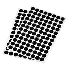 6Sheets 15mm Dia PVC Self Adhesive Screw Hole Cover Stickers Black