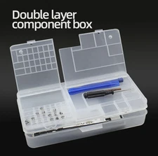 1pc Transparent Plastic Storage Box Electronic Parts Screw Organizer - NEW