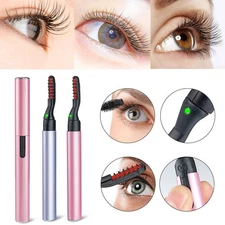 Eyelashes Curler Portable Aluminum Electric Heated EyeLash Curler Long Curve ❥