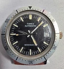 Vtg Timex Automatic Diver Watch 1980 34320-10880 Black Dial Date M108 - Running