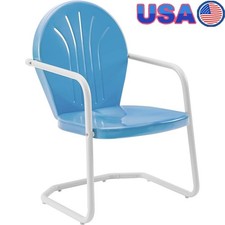 Durable Outdoor Metal Chair Patio Balcony Retro Design Comfortable Lounge New