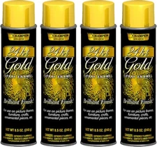 Chase 8-1/2-Ounce Brilliant Finish Metallic Spray Enamel, 24-Karat Gold. 4 count