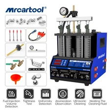 Ultrasonic Fuel Injector Cleaner Tester Nozzle Cleaning Machine 4 Cylinders Heat