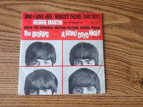 The Beatles RARE George Martin original " And i Love Her" 1964 7" VG cond USA !!